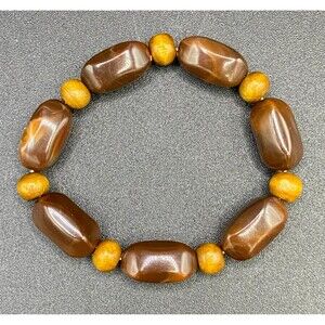 Bracelet Plastic & Wood Bead Expandable